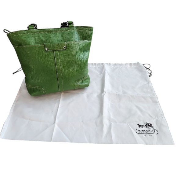Coach Handbags - Vintage Green Coach Tote/Shoulder Bag + Dust Bag